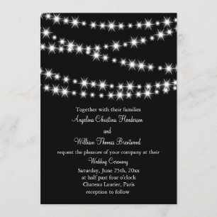 Twinkle Lights Wedding Invitation (black)