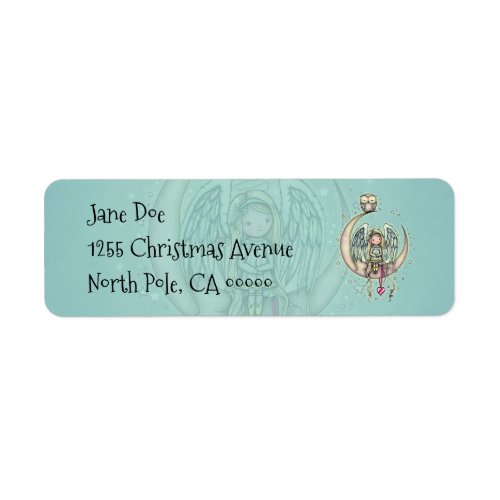 Twinkle Little Angel and Owl Illustrated Art Label