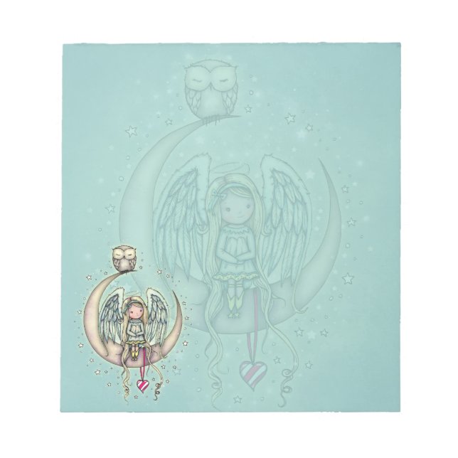 Twinkle Little Angel and Owl Illustrated Art Notepad (Front)