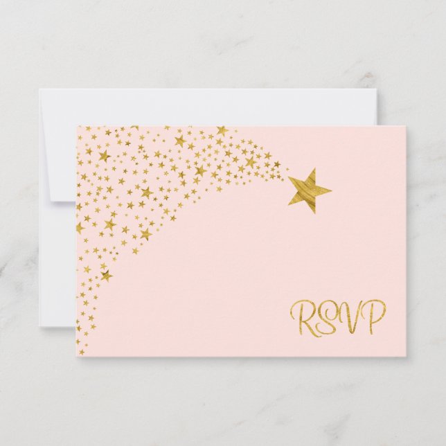 Twinkle Little Shooting Star Pink Gold RSVP (Front)