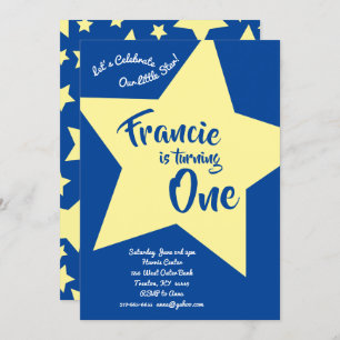 Twinkle Little Star 1st Birthday Cute Invitations