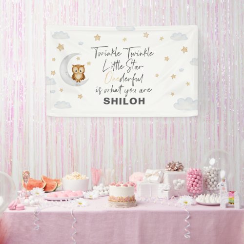 Twinkle Little Star 1st Birthday Party Banner
