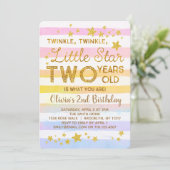 Twinkle Little Star 2nd Birthday Invitation (Standing Front)