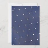 Twinkle Little Star and Moon Dark Blue Baby Shower Invitation (Back)