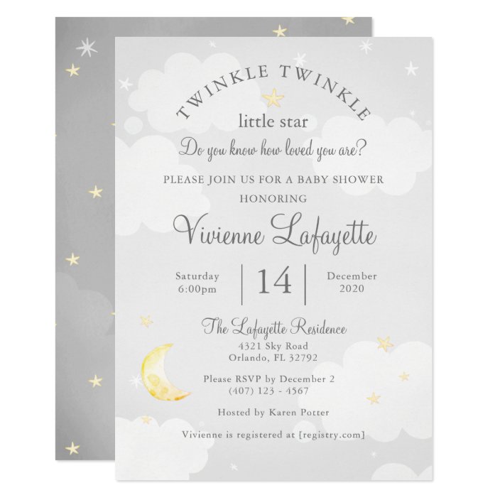 grey baby shower invitations