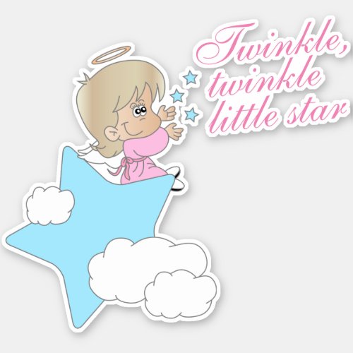 Twinkle Little Star _ Angel Girl _ Kiss_Cut Sticker