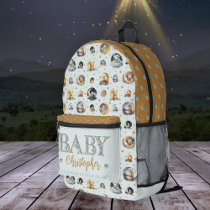 Twinkle Little Star Animal Pattern Boy Baby Name Printed Backpack