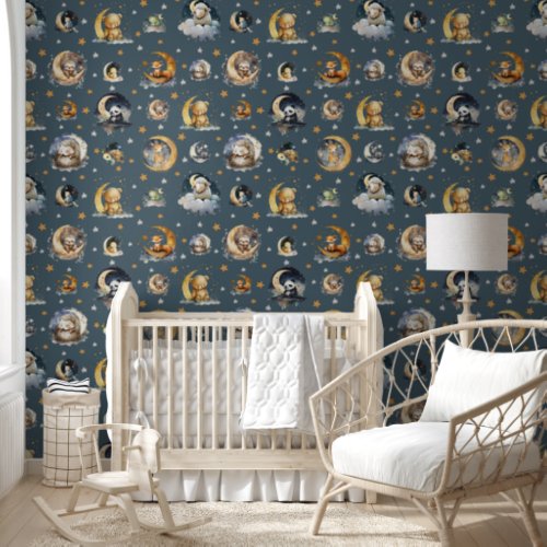 Twinkle Little Star Animal Pattern Boy Baby Wallpaper