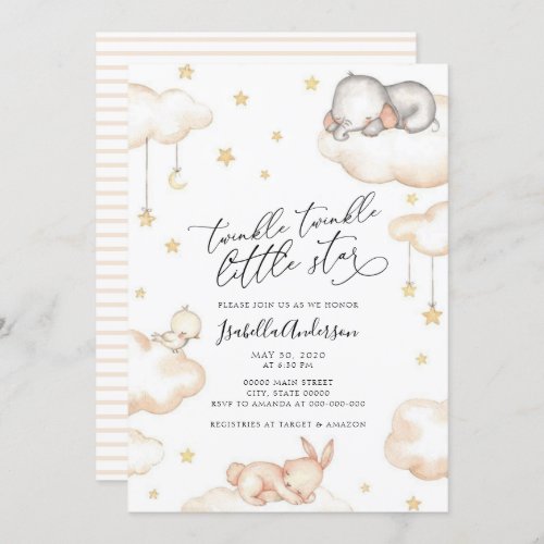 Twinkle Little Star Animals Neutral Baby Shower Invitation - Twinkle Little Star Woodland Animals Gender Neutral Baby Shower Invitation
Message me for any needed adjustments