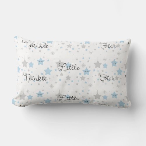 Twinkle Little Star Baby Boy Blue Nursery Crib Lumbar Pillow