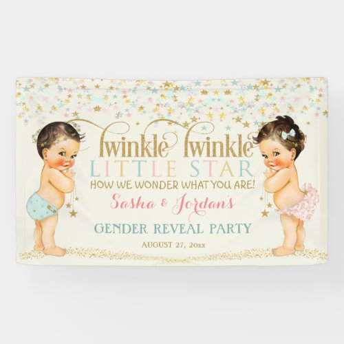 Twinkle Little Star Baby Gender Reveal Banner