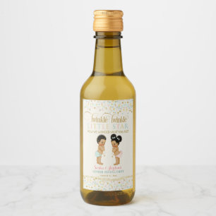 Twinkle Little Star Baby Gender Reveal Boy Girl Wine Label