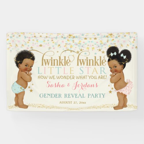 Twinkle Little Star Baby Gender Reveal Ethnic Banner