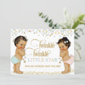 Twinkle Little Star Baby Gender Reveal Ethnic Invitation (Standing Front)