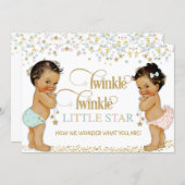Twinkle Little Star Baby Gender Reveal Ethnic Invitation (Front/Back)