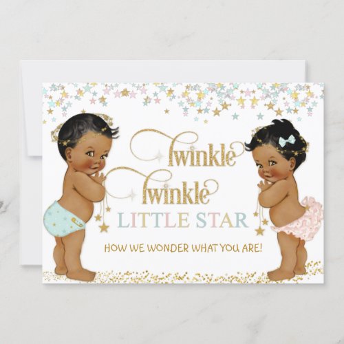 Twinkle Little Star Baby Gender Reveal Ethnic Invitation
