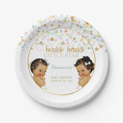 Twinkle Little Star Baby Gender Reveal Ethnic Paper Plates
