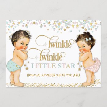 Twinkle Little Star Baby Gender Reveal Invitation by nawnibelles at Zazzle