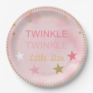 Twinkle Little Star  Baby Girl Paper Plates
