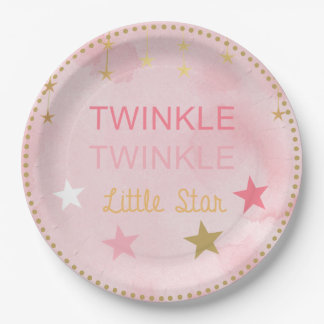 Twinkle Little Star Baby Girl Paper Plates