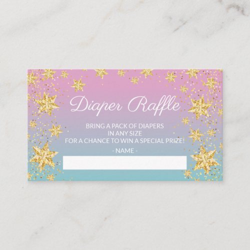 Twinkle Little Star Baby Show Diaper Raffle Ticket Enclosure Card