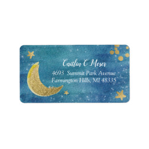 Twinkle Little Star Baby Shower Address Label