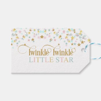 Twinkle Little Star Baby Shower Any Color Gift Tags by nawnibelles at Zazzle