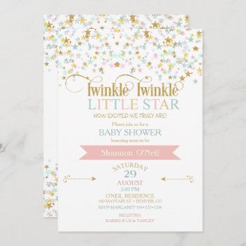 Twinkle Little Star Baby Shower Any Color Invitation by nawnibelles at Zazzle
