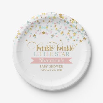 Twinkle Little Star Baby Shower Any Color Paper Plates by nawnibelles at Zazzle