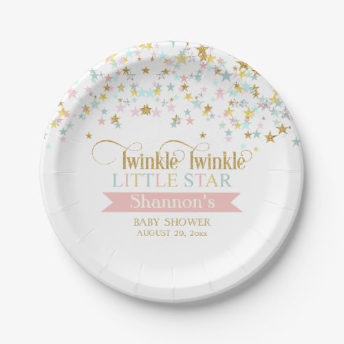 Twinkle Little Star Baby Shower Any Color Paper Plates