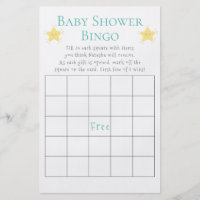 Twinkle Little Star Baby Shower Bingo Game Flyer