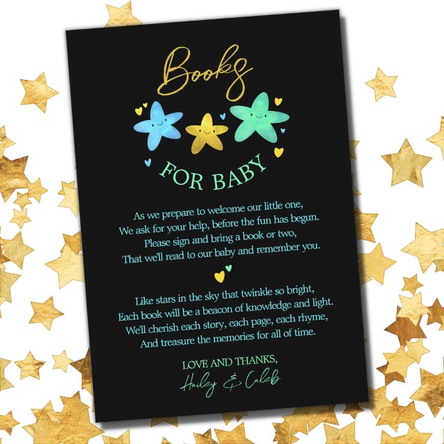 Twinkle Little Star Baby Shower Book Request Enclosure Card (Creator Uploaded)