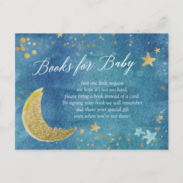 Twinkle Little Star Baby Shower Books for Baby Invitation Postcard (Front)