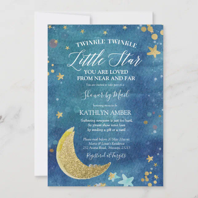 Twinkle Little Star Baby Shower by Mail Invitation | Zazzle