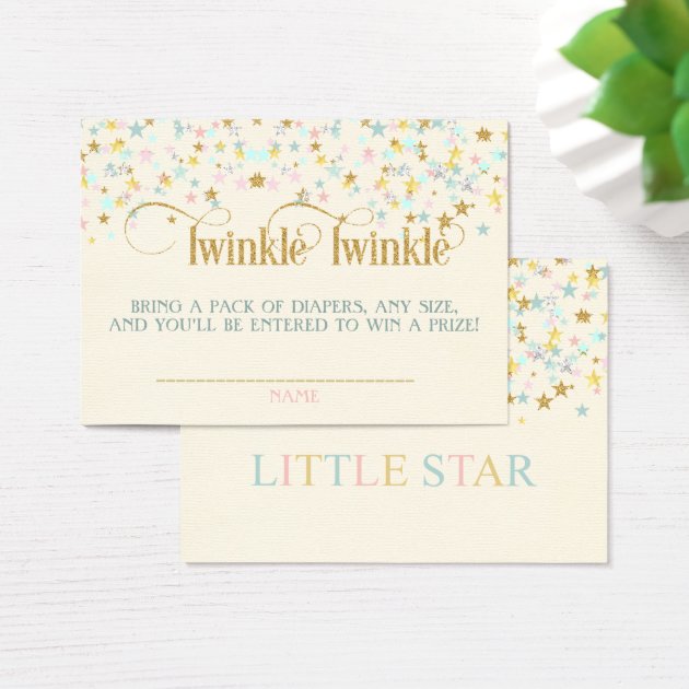 Twinkle Little Star Baby Shower Diaper Raffle Business Card