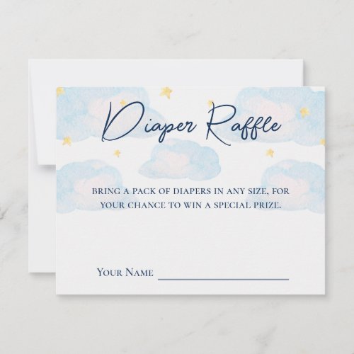 Twinkle Little Star Baby Shower Diaper Raffle Card