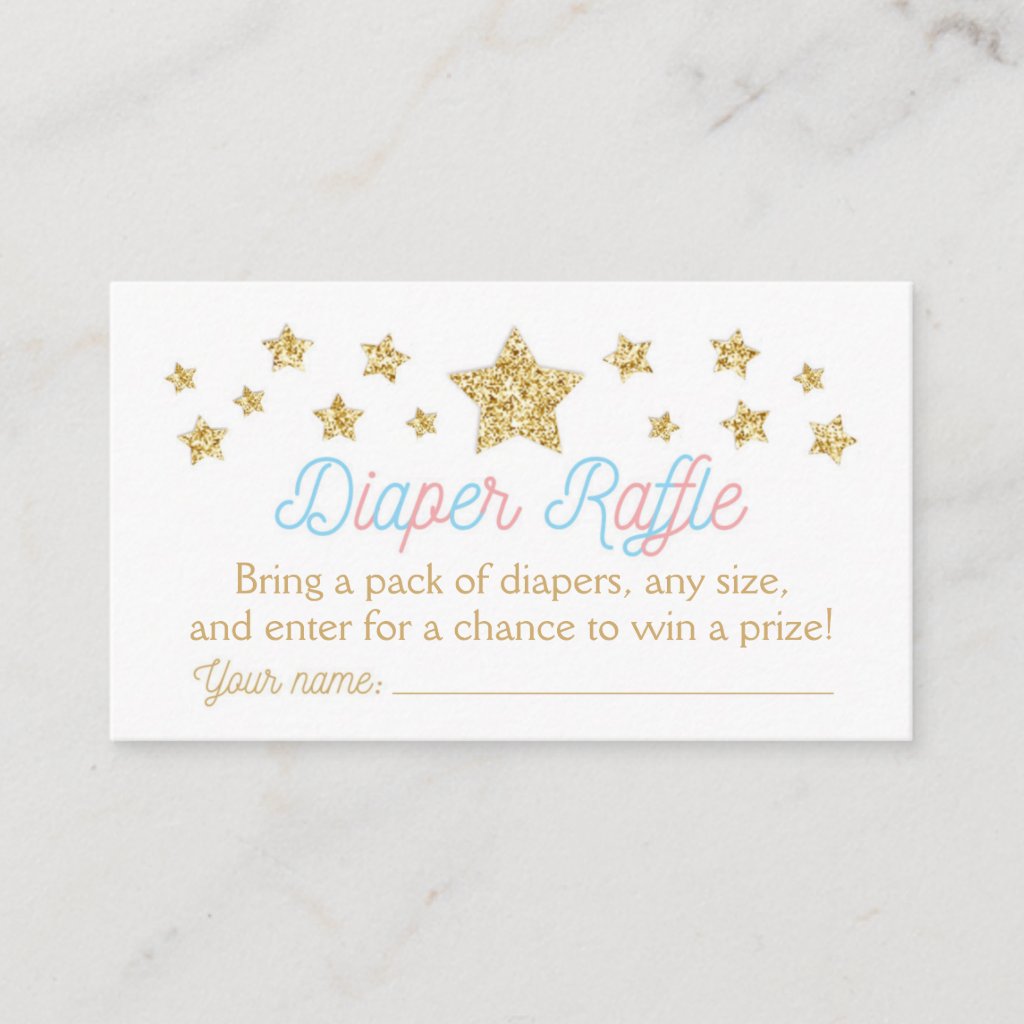 Twinkle Little Star Baby Shower Diaper Raffle Enclosure Card