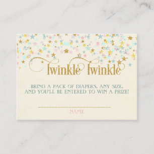 Twinkle Little Star Baby Shower Diaper Raffle Enclosure Card