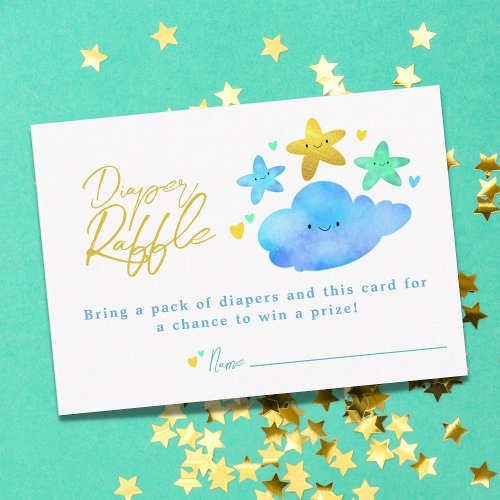 Twinkle Little Star Baby Shower Diaper Raffle Enclosure Card
