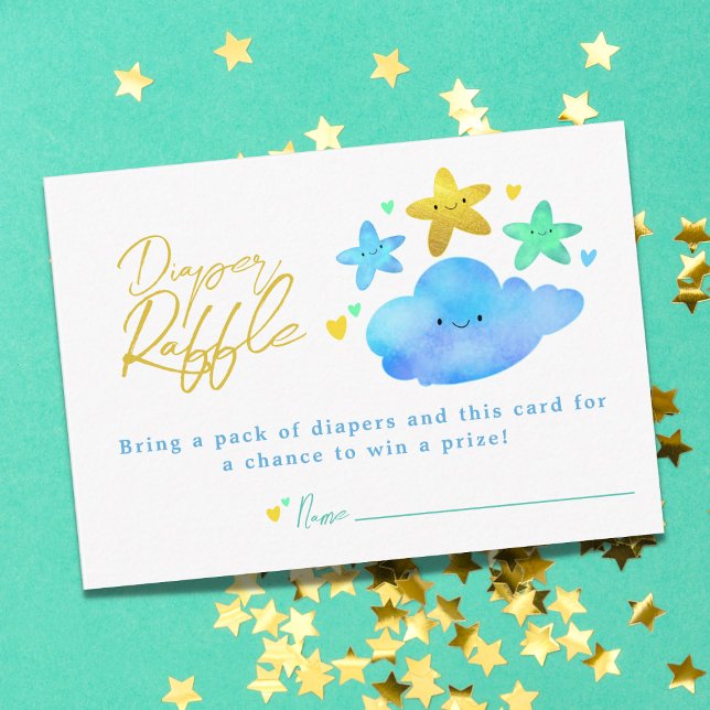 Twinkle Little Star Baby Shower Diaper Raffle Enclosure Card (Creator Uploaded)