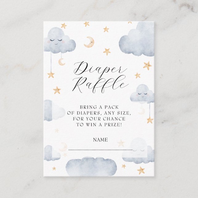 Twinkle Little Star  Baby Shower Diaper Raffle Enclosure Card (Front)