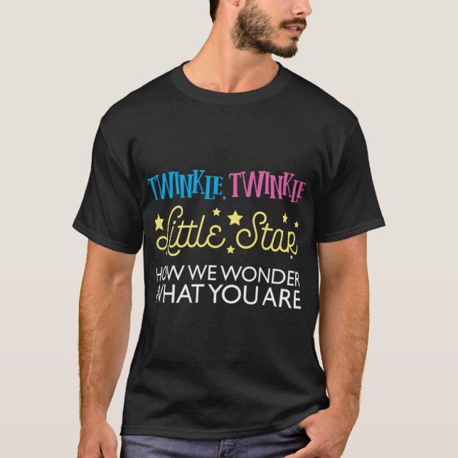 Twinkle Little Star Baby Shower Gender Reveal Lon T-Shirt (Front)
