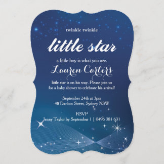 Twinkle little star baby shower invitation