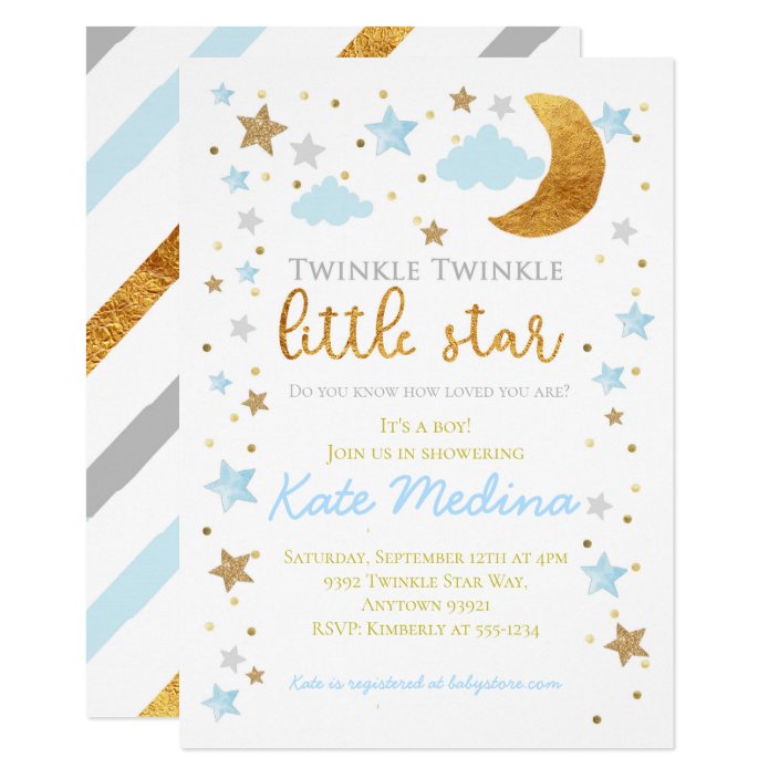 twinkle little star invitation baby shower