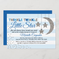 twinkle little star baby shower invitation for boy