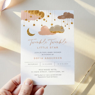 Twinkle Little Star Baby Shower Invitation Girl