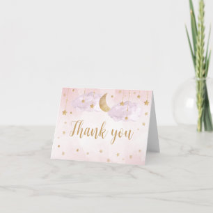 Twinkle Little Star Baby Shower  Letterpress Thank You Card