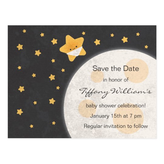 Twinkle Little Star Baby Shower Save the Date Postcard ...