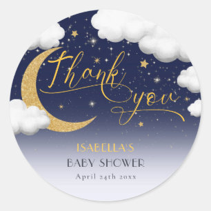 Twinkle Little Star Baby Shower Thank You Classic Round Sticker