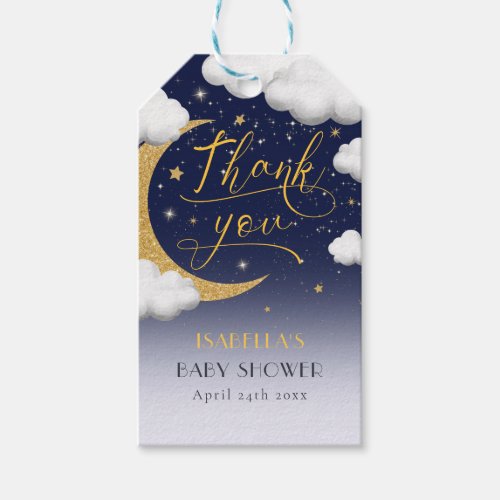 Twinkle Little Star Baby Shower Thank You Gift Tags
